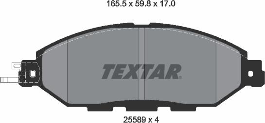 Textar 2558901 - Гальмівні колодки, дискові гальма autozip.com.ua