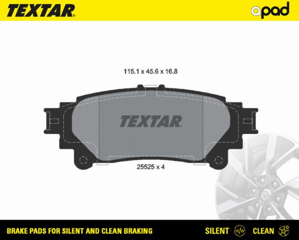 Textar 2552501SC - Гальмівні колодки, дискові гальма autozip.com.ua