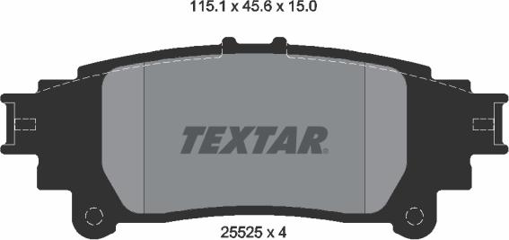 Textar 2552503 - Гальмівні колодки, дискові гальма autozip.com.ua