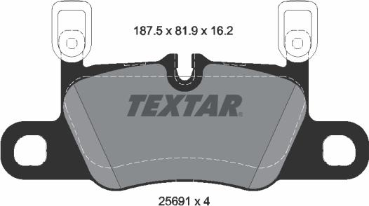 Textar 2569103 - Гальмівні колодки, дискові гальма autozip.com.ua