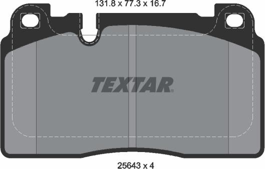 Textar 2564305 - Гальмівні колодки, дискові гальма autozip.com.ua