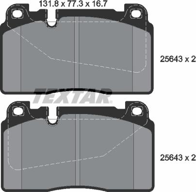 Textar 2564301 - Гальмівні колодки, дискові гальма autozip.com.ua