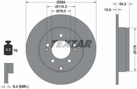 Textar 2564701-1666-00 - Комплект гальм, дисковий гальмівний механізм autozip.com.ua