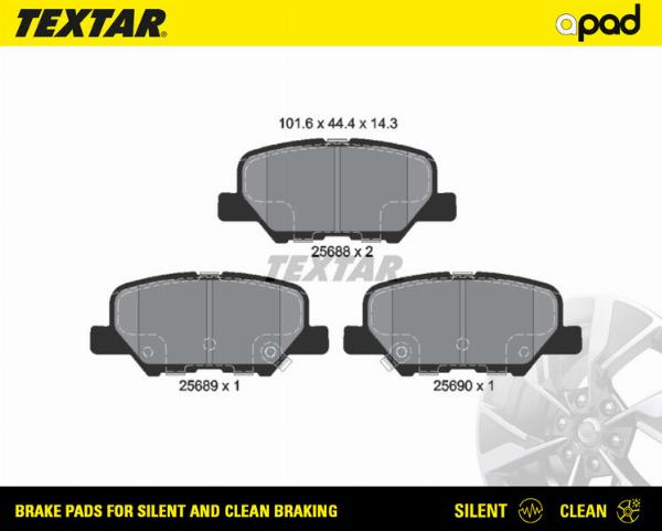 Textar 2568801SC - Гальмівні колодки, дискові гальма autozip.com.ua