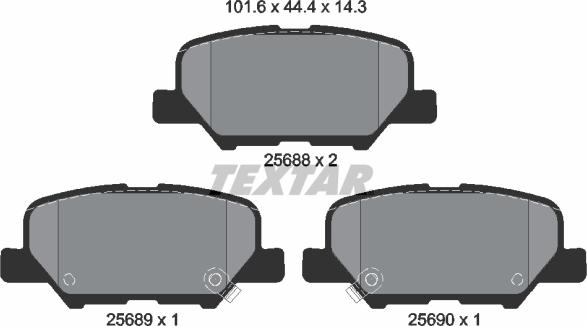 Textar 2568801 - Гальмівні колодки, дискові гальма autozip.com.ua