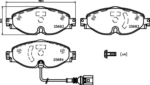 Textar 2568305 - Гальмівні колодки, дискові гальма autozip.com.ua