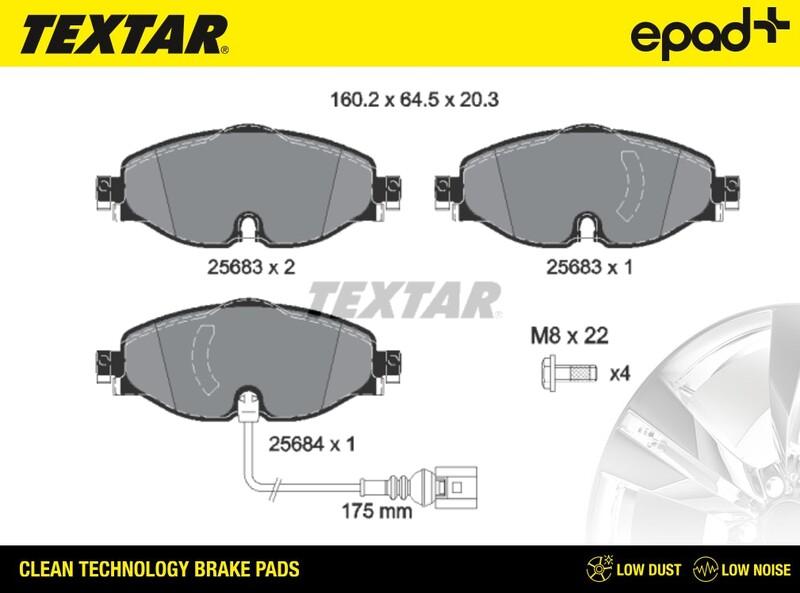 Textar 2568301CP - Гальмівні колодки, дискові гальма autozip.com.ua