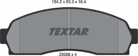 Textar 2506801 - Гальмівні колодки, дискові гальма autozip.com.ua