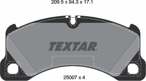 Textar 2500701 - Гальмівні колодки, дискові гальма autozip.com.ua
