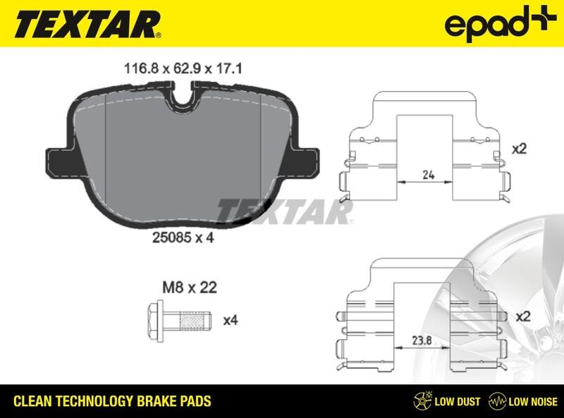 Textar 2508501CP - Гальмівні колодки, дискові гальма autozip.com.ua