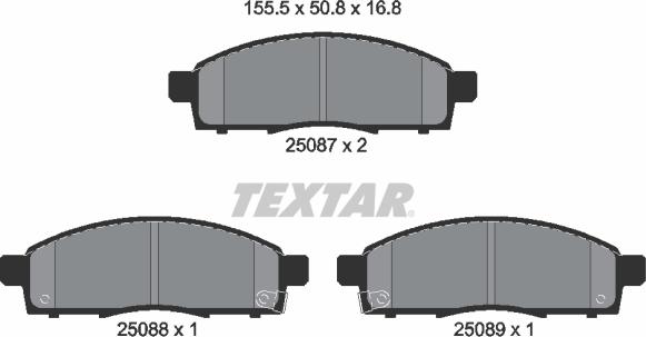 Textar 2508701 - Гальмівні колодки, дискові гальма autozip.com.ua
