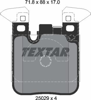 Textar 2502902 - Гальмівні колодки, дискові гальма autozip.com.ua