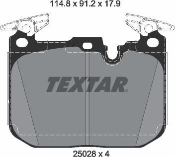 Textar 2502805 - Гальмівні колодки, дискові гальма autozip.com.ua