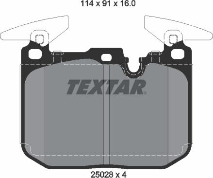 Textar 2502807 - Гальмівні колодки, дискові гальма autozip.com.ua