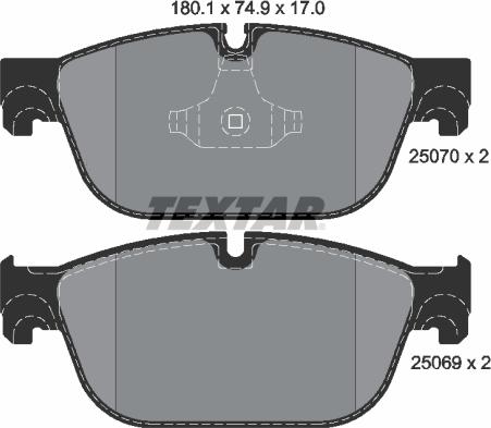 Textar 2507001 - Гальмівні колодки, дискові гальма autozip.com.ua