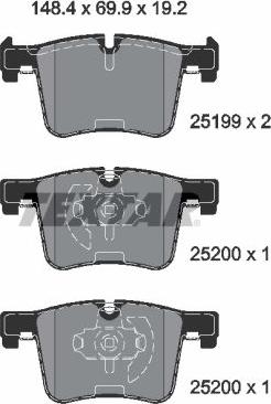 Textar 2519901-2420-00 - Комплект гальм, дисковий гальмівний механізм autozip.com.ua