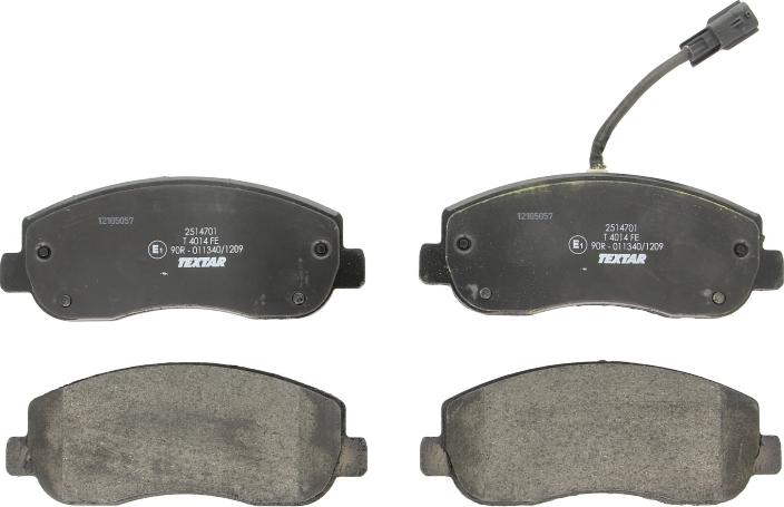 Textar 2514701 - Гальмівні колодки, дискові гальма autozip.com.ua