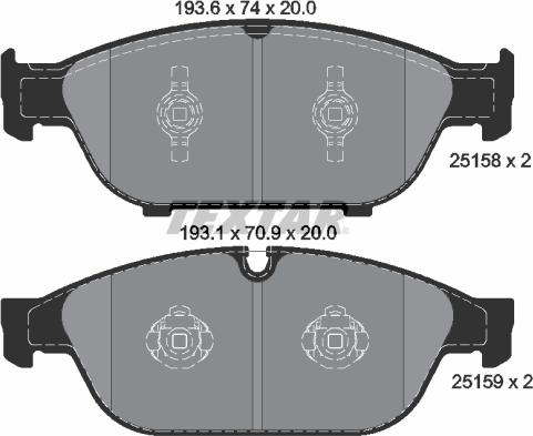 Textar 2515802 - Гальмівні колодки, дискові гальма autozip.com.ua