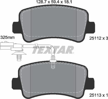 Textar 2511201-2287-00 - Комплект гальм, дисковий гальмівний механізм autozip.com.ua
