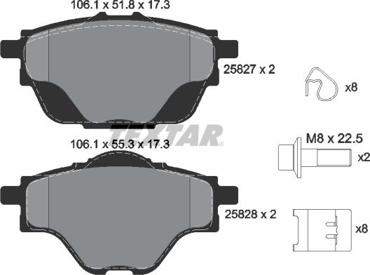 Textar 2582701 - Гальмівні колодки, дискові гальма autozip.com.ua