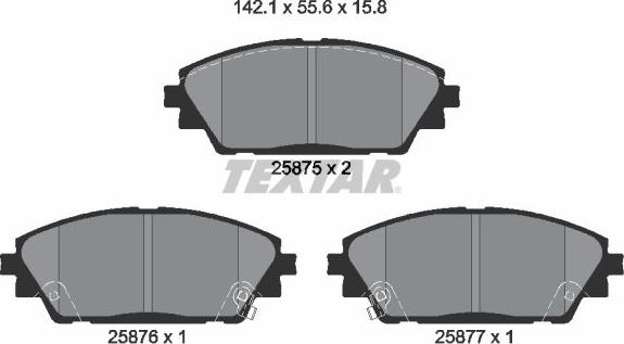 Textar 2587501 - Гальмівні колодки, дискові гальма autozip.com.ua