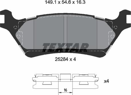 Textar 2538401 - Гальмівні колодки, дискові гальма autozip.com.ua