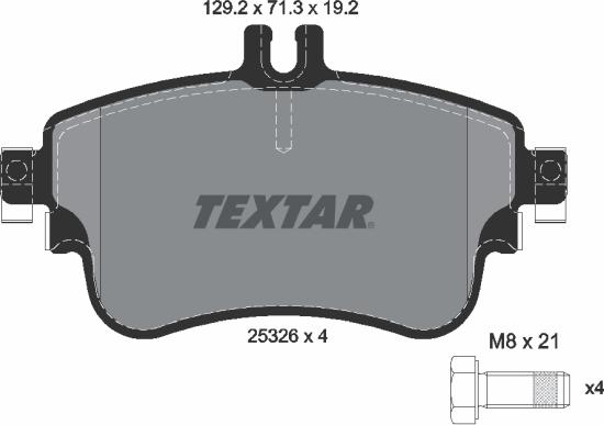 Textar 2532601 - Гальмівні колодки, дискові гальма autozip.com.ua