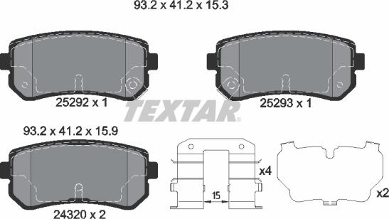 Textar 2529201 - Гальмівні колодки, дискові гальма autozip.com.ua
