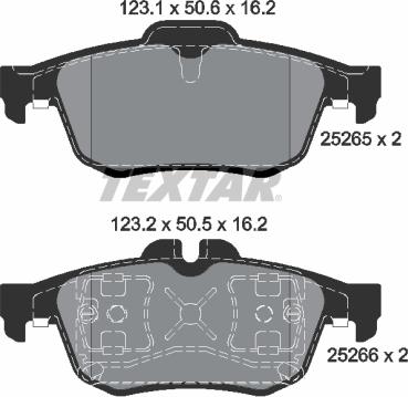 Textar 2526501 - Гальмівні колодки, дискові гальма autozip.com.ua