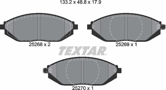 Textar 2526801 - Гальмівні колодки, дискові гальма autozip.com.ua