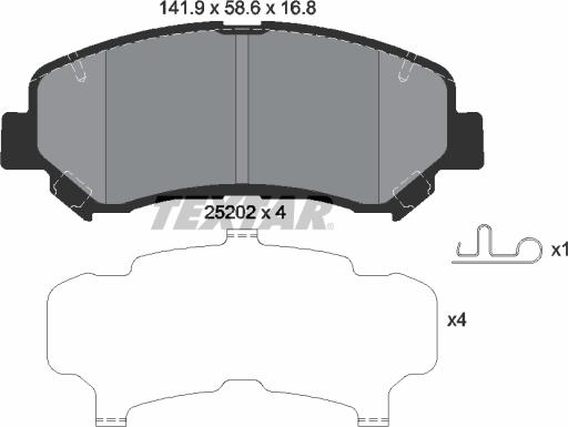 Textar 2520201 - Гальмівні колодки, дискові гальма autozip.com.ua