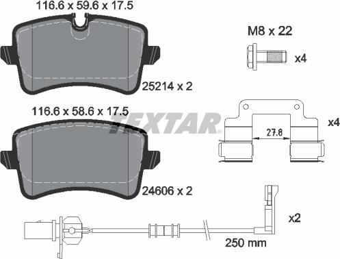 Textar 2521405 - Гальмівні колодки, дискові гальма autozip.com.ua