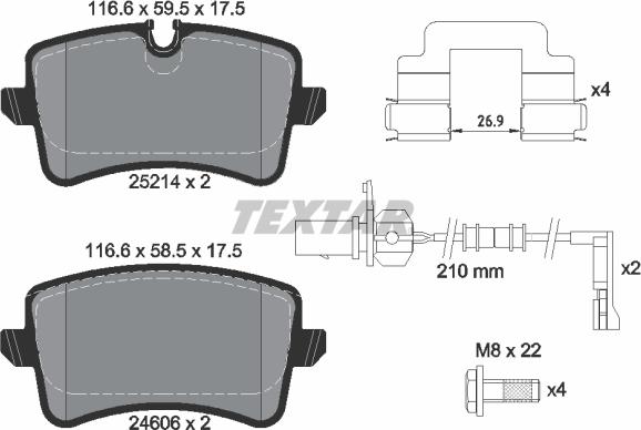 Textar 2521403 - Гальмівні колодки, дискові гальма autozip.com.ua