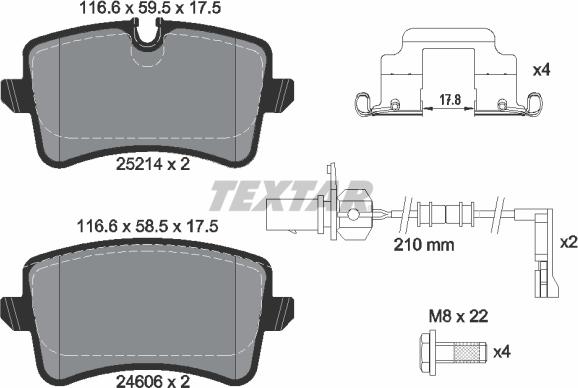 Textar 2521402 - Гальмівні колодки, дискові гальма autozip.com.ua