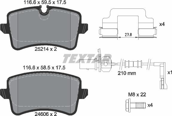 Textar 2521413 - Гальмівні колодки, дискові гальма autozip.com.ua