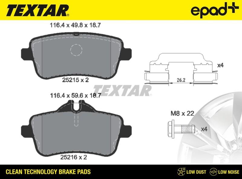 Textar 2521501CP - Гальмівні колодки, дискові гальма autozip.com.ua