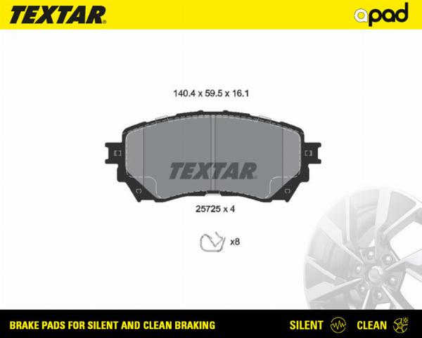 Textar 2572501SC - Гальмівні колодки, дискові гальма autozip.com.ua
