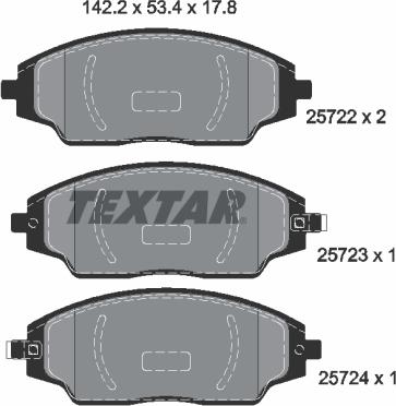 Textar 2572201 - Гальмівні колодки, дискові гальма autozip.com.ua