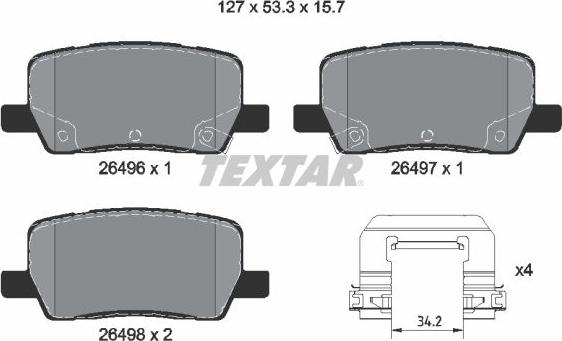 Textar 2649601-3347-00 - Комплект гальм, дисковий гальмівний механізм autozip.com.ua
