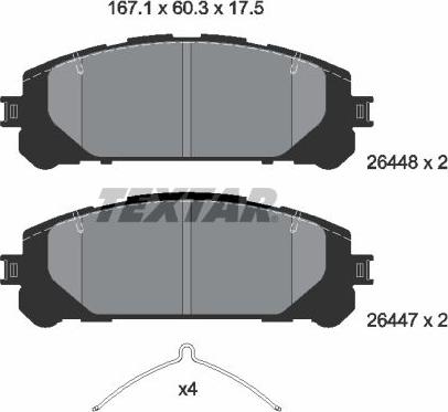 Textar 2644801 - Гальмівні колодки, дискові гальма autozip.com.ua