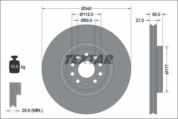 Textar 92337405 - Гальмівний диск autozip.com.ua