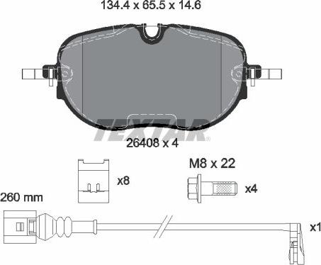 Textar 2640801 - Гальмівні колодки, дискові гальма autozip.com.ua