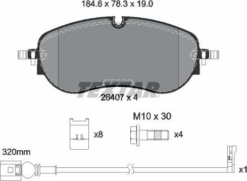 Textar 2640701-3375-00 - Комплект гальм, дисковий гальмівний механізм autozip.com.ua