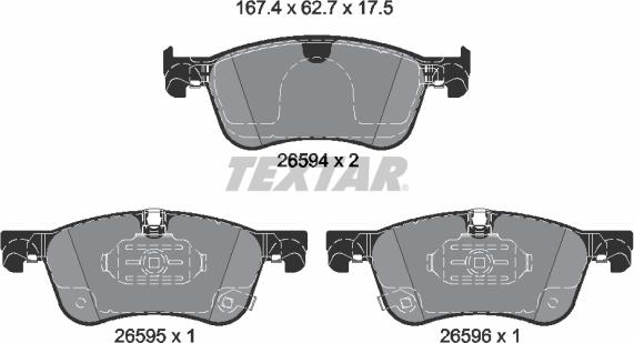 Textar 2659401 - Гальмівні колодки, дискові гальма autozip.com.ua