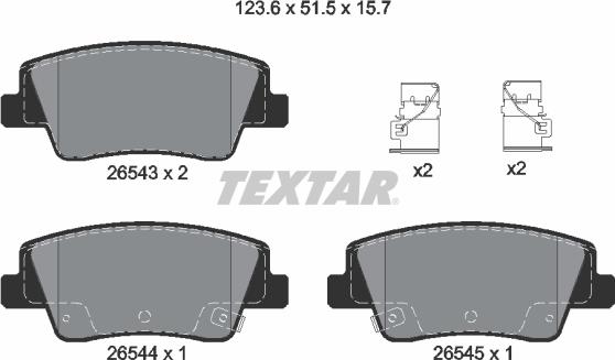 Textar 2654301-3494-00 - Комплект гальм, дисковий гальмівний механізм autozip.com.ua