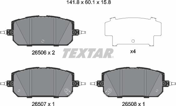 Textar 2650601 - Гальмівні колодки, дискові гальма autozip.com.ua