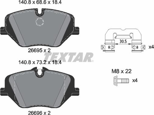 Textar 2669501 - Гальмівні колодки, дискові гальма autozip.com.ua