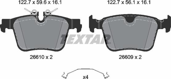 Textar 2661001 - Гальмівні колодки, дискові гальма autozip.com.ua