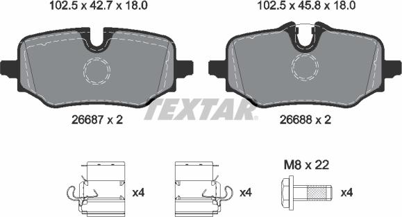 Textar 2668701 - Гальмівні колодки, дискові гальма autozip.com.ua