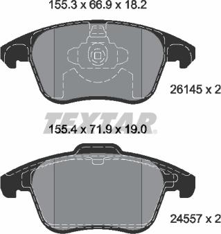 Textar 2614501 - Гальмівні колодки, дискові гальма autozip.com.ua